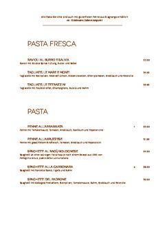 A menu of Ristorante Frascati