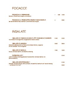 A menu of Ristorante Frascati