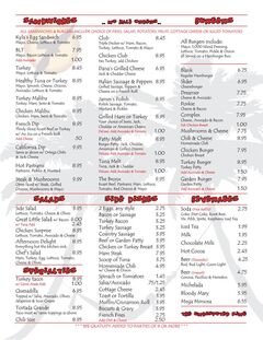 A menu of The Potholder Cafe P3