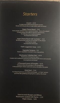 A menu of Ao 26 - The Vegan Food Project
