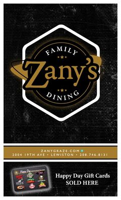 A menu of Zany Graze