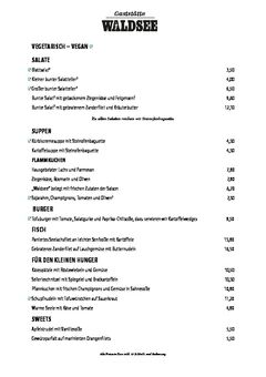A menu of Waldsee