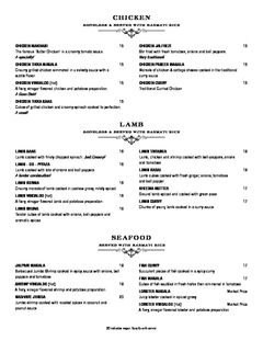 A menu of The Clay Oven