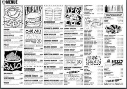A menu of Rocknrollbar 