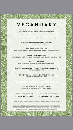 A menu of The Drummond