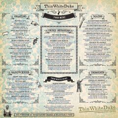 A menu of Thin White Duke