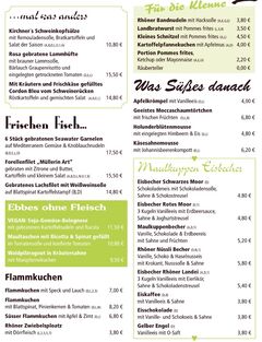 A menu of Fuldaer Haus