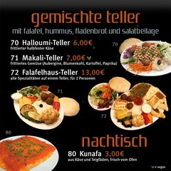 A menu of Falafelhaus