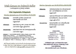 A menu of Erdreich Keller