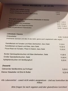 A menu of Liekedeeler