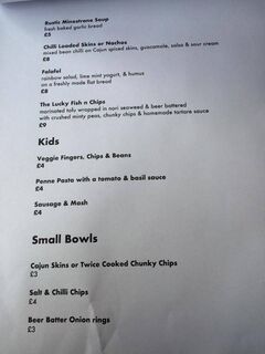 A menu of The Ship Inn