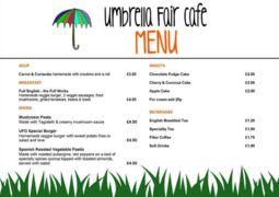 A menu of Umbrella Fair Cafe