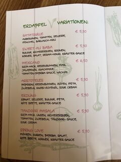 A menu of Erdapfel