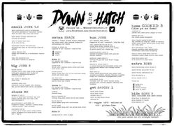 A menu of Down The Hatch