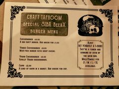 A menu of Craft Taproom