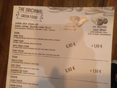 A menu of Rich `N Greens