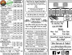 A menu of Bike Shop Café & Outpost