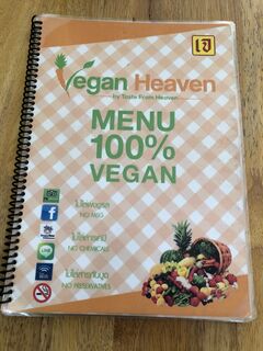 A menu of Vegan Heaven