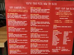 A menu of Bizza