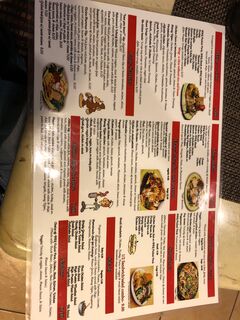 A menu of Flavors Eatery