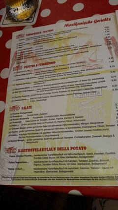 A menu of Peppers Regensburg