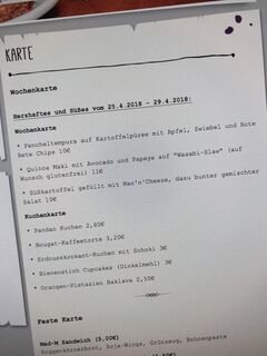 A menu of Krümelküche
