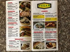 A menu of Panchos Vegan Tacos
