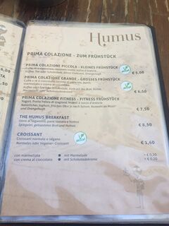 A menu of Humus Bistro