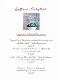 A menu of Zum Mühlrad