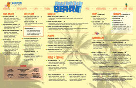 A menu of Bang Up To The Elephant!