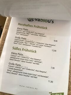 A menu of vabiou's