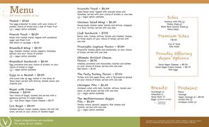 A menu of Coffeeology