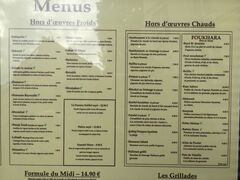 A menu of Chez le Libanais