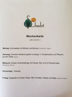 A menu of Café Schadzi