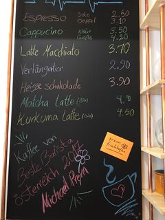 A menu of Café Schadzi
