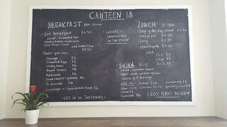 A menu of Canteen 18
