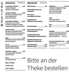 A menu of Mainheim