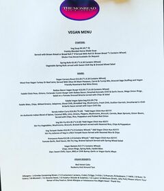 A menu of The Monread