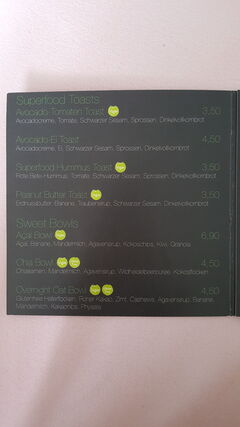 A menu of Nährstoff-Reich
