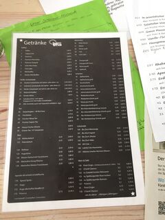 A menu of Café Sahneweiß