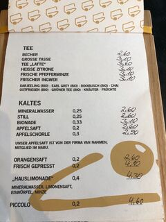 A menu of Café Issel