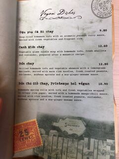 A menu of Mémoires d'Indochine