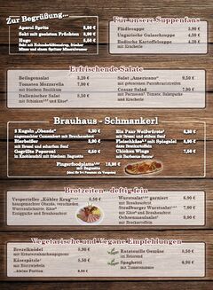 A menu of Brauhaus Kühler Krug