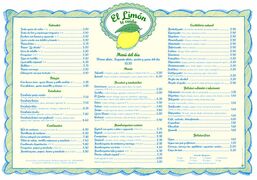 A menu of El Limón