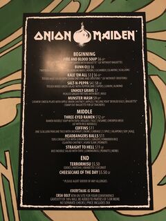 A menu of Onion Maiden