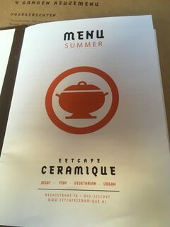 A menu of Eetcafé Ceramique