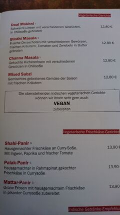 A menu of Zum Hopfengarten
