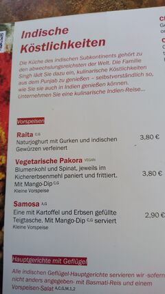 A menu of Zum Hopfengarten