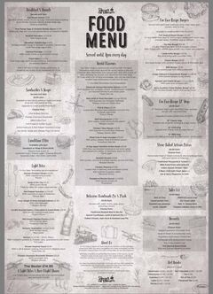 A menu of The Head of Steam, Manchester