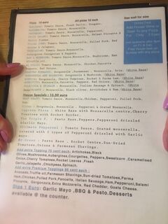 A menu of Aperitivo Dublin